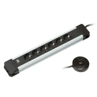 Bachmann Steckdosenleiste 1,50 m Grau 6 St.