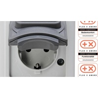 Kopp 109856007 1fach Aufputz-Steckdose abschließbar IP44 Grau,