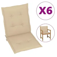 VidaXL Gartenstuhlauflagen 6 Stk. Beige 100x50x3 cm