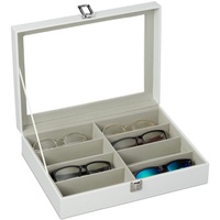 Relaxdays Brillenbox für 8 Brillen, Aufbewahrung Sonnenbrillen, HBT 8,5