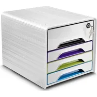 CEP Schubladenbox Smoove Secure schwarz/weiß 1073110121, DIN A4 mit