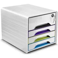 CEP Schubladenbox Smoove Secure schwarz/weiß 1073110121, DIN A4 mit