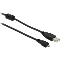 DeLock USB 2.0 USB-A Stecker, USB-Micro-B Stecker 2.00m Schwarz