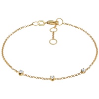 Elli DIAMONDS Diamanten (0.09 ct.) Fein Erbskette 375 Gelbgold