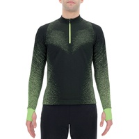 Uyn Exceleration Zip Up Laufshirt Herren black/yellow fluo XL