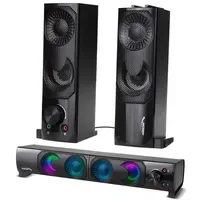 Audiocore AC955 2.0 PC-Lautsprecher mit Soundbar Funktion RGB-Hintergrundbeleuchtung Stereo-Lautsprecher