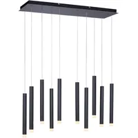 Just light. LED-Pendelleuchte Bruno 10-flammig Schwarz 89 x 120