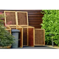 Dobar Mülltonnenbox Weide ungeschält 125 x 80 x 115cm