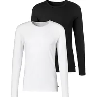 H.I.S. H.I.S Langarmshirts (2 Stück), aus Baumwolle, in weiß,