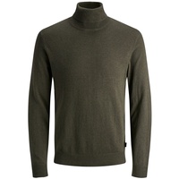 JACK & JONES Emil Knit Rollkragenpullover Dark Grey Melange