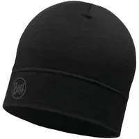 Buff Merinowolle Mütze Lightweight solid black