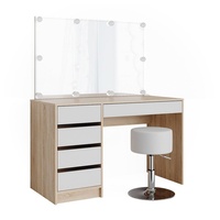 Vicco Schminktisch Sherry Sonoma Weiß Frisiertisch LED Beleuchtung und