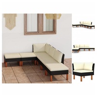 VidaXL Garten-Lounge-Set 6-tlg. schwarz