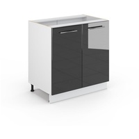 Vicco Spülenunterschrank Fame-Line, 80 cm mit Regal, ohne Arbeitsplatte