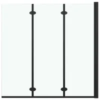 VidaXL Faltbare Duschkabine 3 Paneele ESG 130x138 cm Schwarz