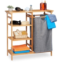 Relaxdays Wäschesortierer hellbraun, grau