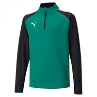 Puma Teamliga 1/4 Zip Top Jr Pepper Green-Puma Black,