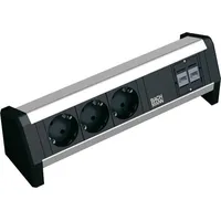 Bachmann Steckdosenleiste 3-fach Schwarz 2 St.