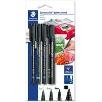 Staedtler Lumocolor 60 Permanentmarker schwarz sortiert, 4er-Set (60 BK-6