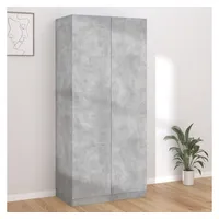 VidaXL Kleiderschrank Betongrau 90x52x200 cm Holzwerkstoff