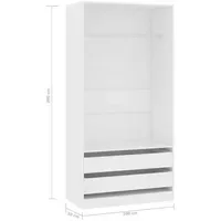VidaXL Kleiderschrank 100x50x200cm Weiß