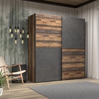 Forte Schwebetürenschrank Dederik 170 x 200 cm Holzoptik Old