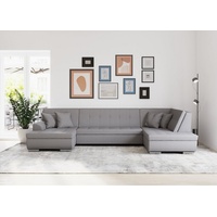 DOMO collection Wohnlandschaft "Treviso wahlweise mit Bettfunktion, grau Sofas,