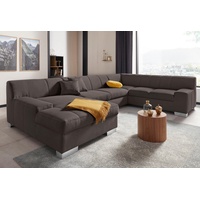 DOMO collection Wohnlandschaft "Bero, wahlweise mit Bettfunktion grau Sofas,