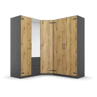 Rauch Schrank-Set »Holmes«, mit Applikationen "Industrial Style", grau