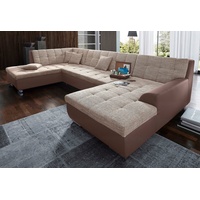 DOMO collection Wohnlandschaft Treviso, wahlweise mit Bettfunktion, braun Sofas,