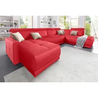 DOMO collection Wohnlandschaft Ava, mit Federkern, wahlweise Kopfteilverstellungen rot,