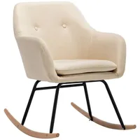 VidaXL Schaukelstuhl Creme Stoff