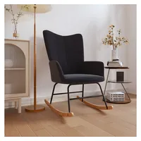 VidaXL Schaukelstuhl Schwarz Stoff