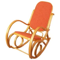 MCW Schaukelstuhl Gallarate, Schwingsessel Fernsehsessel, Massiv-Holz - Eiche-Optik, Stoff/Textil