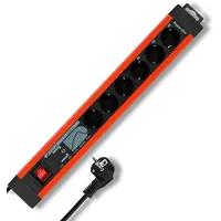 REV Ritter REV Steckdosenleiste mit Schalter 6fach Schwarz, Rot