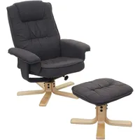 Mendler Relaxsessel M56, Fernsehsessel TV-Sessel mit Hocker, Stoff/Textil, -
