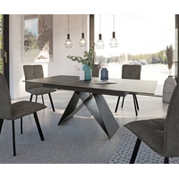 DeLife Esstisch Davion 160/200x90 cm Keramik Grau Metall ausziehbar