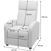 Mendler Fernsehsessel HWC-F76, Relaxsessel Sessel Liegesessel, Liegefunktion verstellbar Stoff/Textil