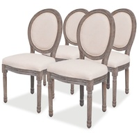 VidaXL Esszimmerstühle 4 Stk. Creme Stoff