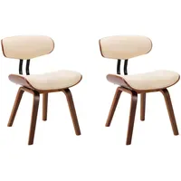 VidaXL Esszimmerstuhl Kunstleder creme 2er Set