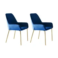 SalesFever Armlehnstuhl Samt blau 2er Set