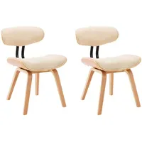 VidaXL Esszimmerstuhl Kunstleder creme 2 Stk.