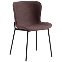 SalesFever Esszimmerstuhl Set Schalensitz Strukturstoff Rot Metallgestell Schwarz
