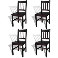 VidaXL Esszimmerstühle 4 Stk. Dunkelbraun Kiefernholz