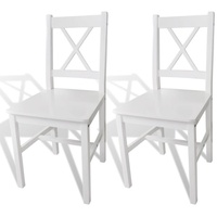 VidaXL Esszimmerstühle 2 Stk. Weiß Kiefernholz