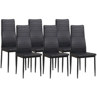 Albatros Esszimmerstühle MILANO 6er Set, Schwarz - Polsterstuhl mit