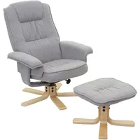 Mendler Relaxsessel M56, Fernsehsessel TV-Sessel mit Hocker, Stoff/Textil, ~
