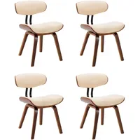 VidaXL Esszimmerstuhl Kunstleder creme 4er Set