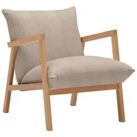 Z2 Carryhome Sessel Beige, Textil, Eiche, massiv, 65x80x85 cm,