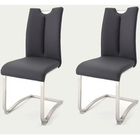 MCA Furniture Artos 2 St. Echtlederbezug schwarz